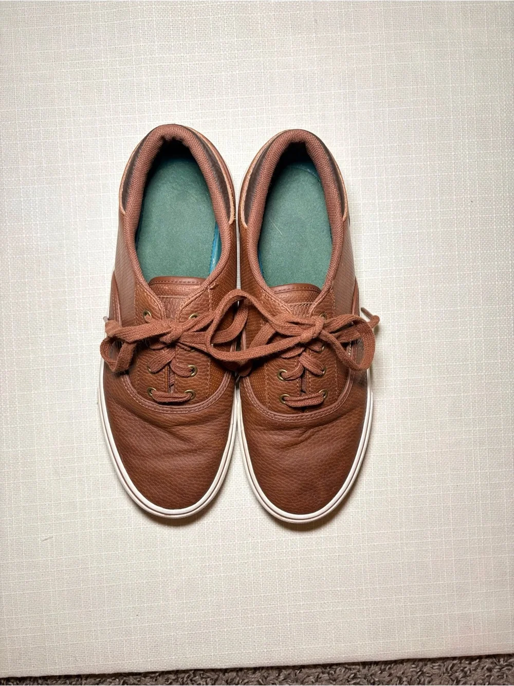 Bass Men's Brown Leather Sneakers Size 8.5 | Casual Lace-Up Comfort Shoes
